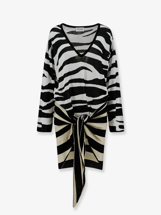 The Attico The Attico Il Primo Bagno Black/White Mini Dress Whiteblack