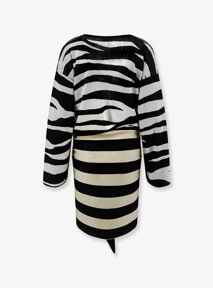 The Attico The Attico Il Primo Bagno Black/White Mini Dress
