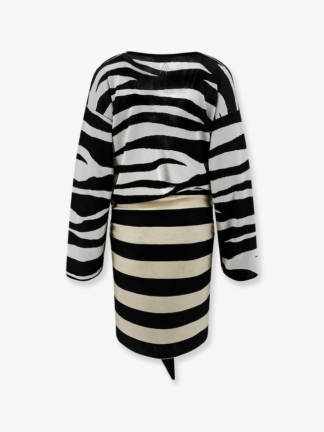 The Attico The Attico Il Primo Bagno Black/White Mini Dress