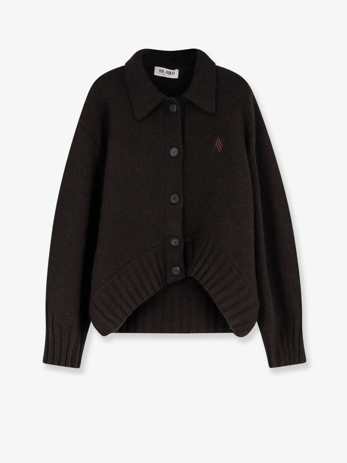 The Attico Virgin Wool And Cashmere Blend Cardigan Dark Brown