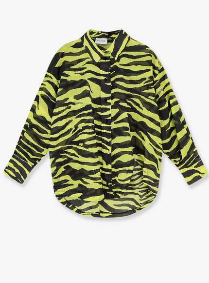 The Attico Beachwear Cotton Shirt Blackyellow
