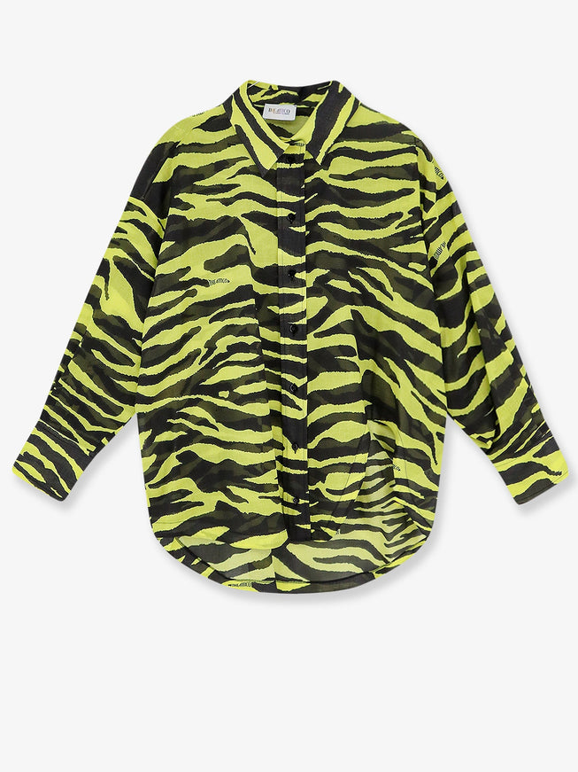 The Attico Beachwear Cotton Shirt Blackyellow