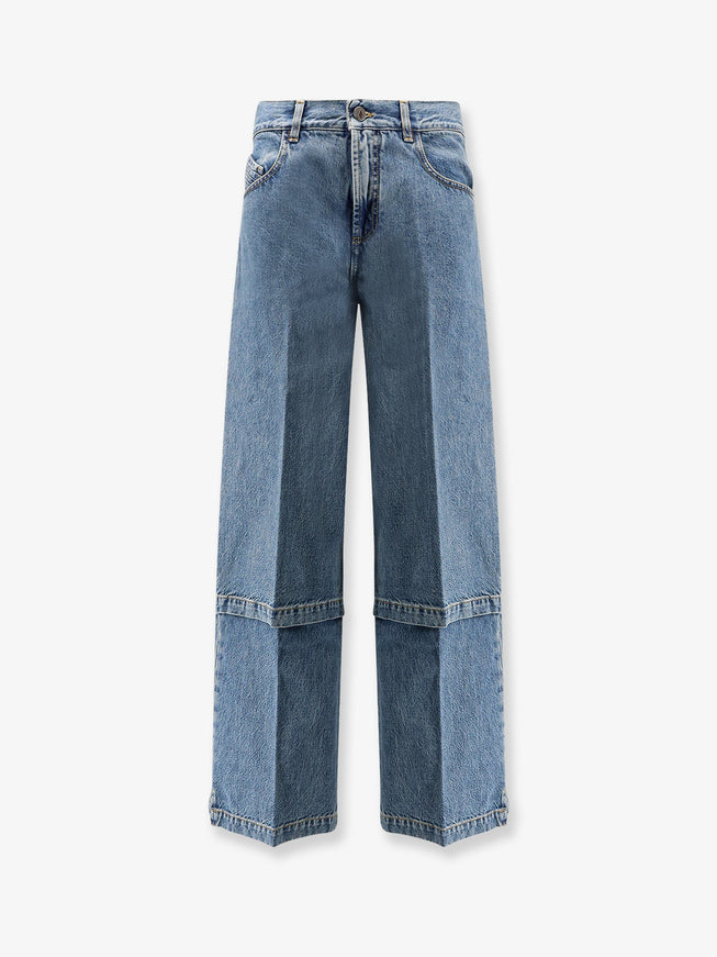 The Attico Jeans With Logo Embroidery Sky Blue