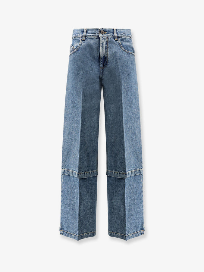 The Attico Jeans With Logo Embroidery Sky Blue