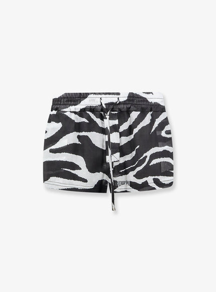 The Attico Cotton Beach Shorts Whiteblack