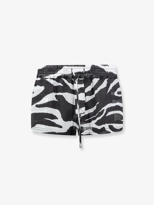 The Attico Cotton Beach Shorts Whiteblack