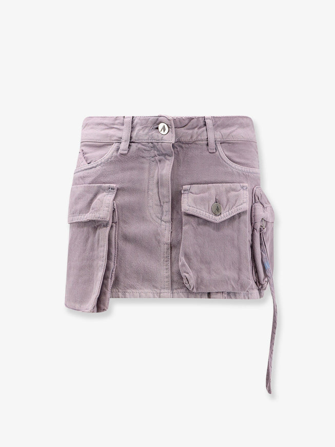 The Attico Cotton Mini Skirt Mauve Fade