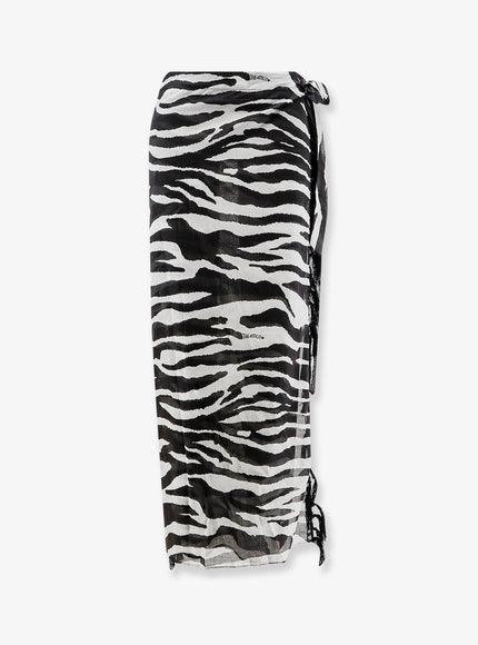 The Attico Pareo Cotton Skirt Uni Whiteblack