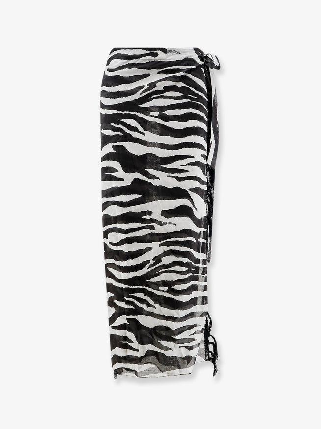 The Attico Pareo Cotton Skirt Uni Whiteblack