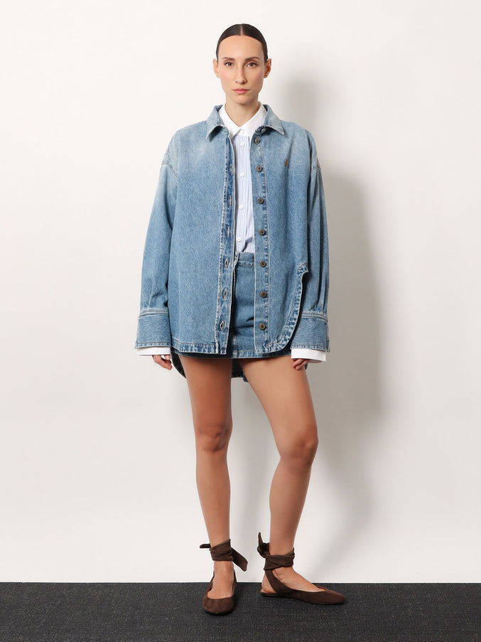 The Attico Denim Skirt With Belt