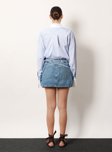 The Attico Denim Skirt With Belt