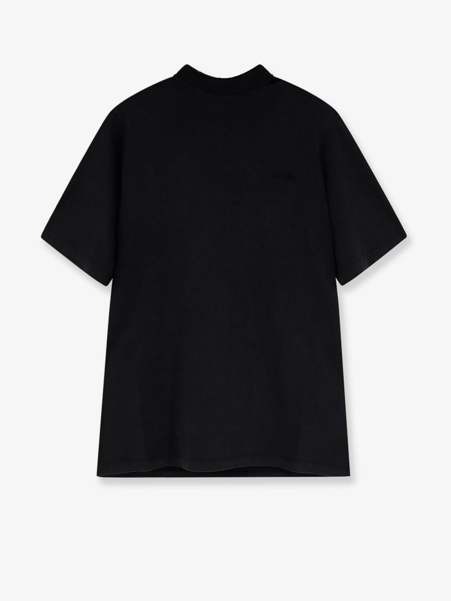 The Attico Cotton T-Shirt With Embroidered Logo On The Front Faded Black