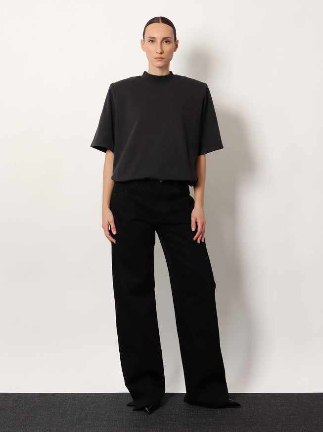 The Attico Cotton T-Shirt With Embroidered Logo On The Front