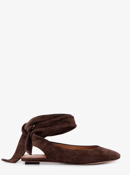 The Attico Cloe Suede Ballerinas Dark Brown