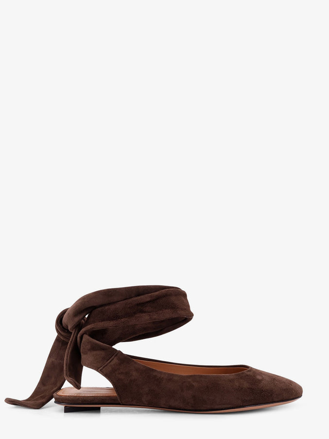 The Attico Cloe Suede Ballerinas Dark Brown