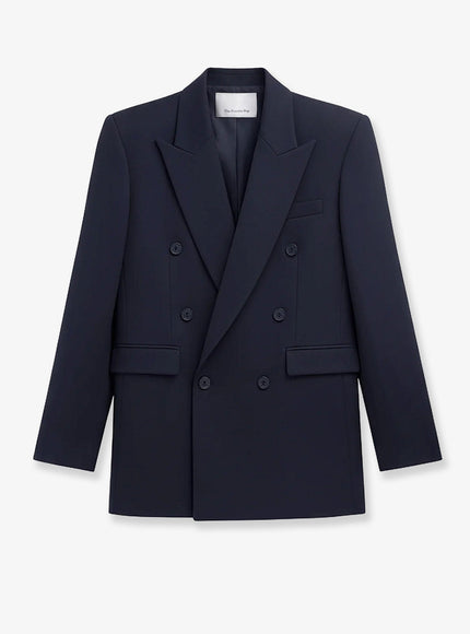 The Frankie Shop Monterey Structured Wool Blend Blazer Darknavy