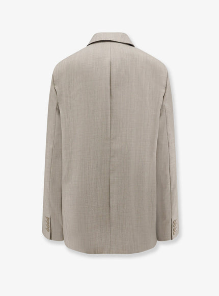 The Frankie Shop Newark Double-Breasted Mélange Virgin Wool Blazer