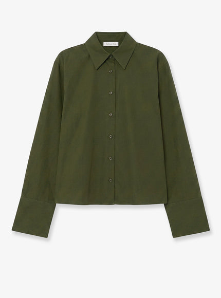 The Frankie Shop Tila Organic Cotton Shirt Olive
