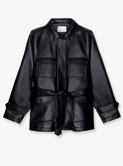 The Frankie Shop Kelia Faux Leather Trench Xs Black