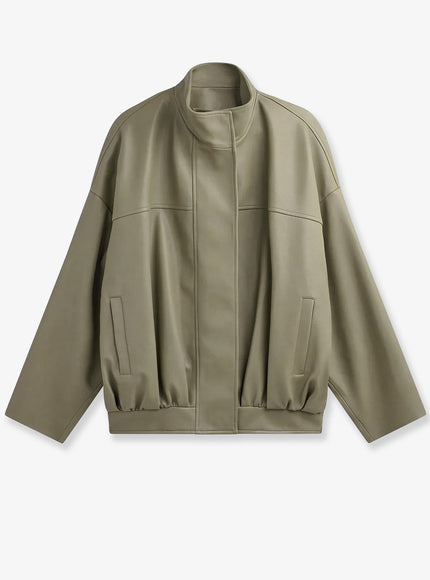 The Frankie Shop Veren Faux Leather Jacket Sage