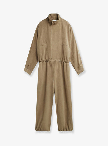 The Frankie Shop Marvin Viscose And Linen Jumpsuit Brown