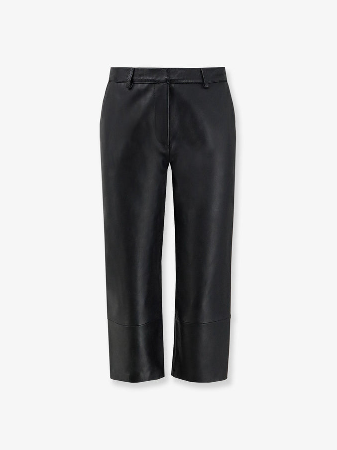 The Frankie Shop Lior Capri Leather Trousers S Black