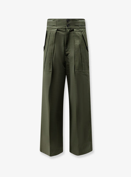 The Frankie Shop Tova Cargo Cotton Trousers Deepgreen