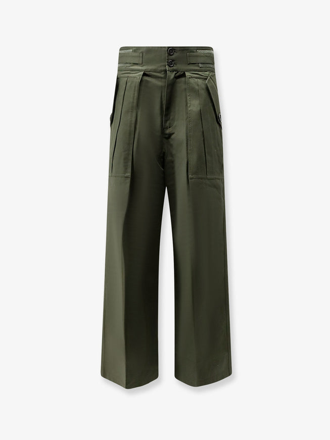 The Frankie Shop Tova Cargo Cotton Trousers Deepgreen