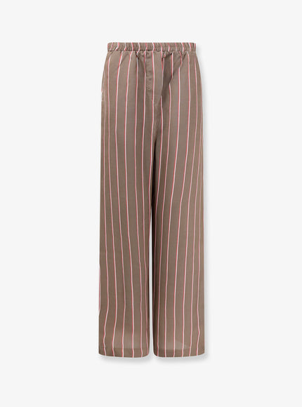The Frankie Shop Viscose And Silk Blend Trousers Brown