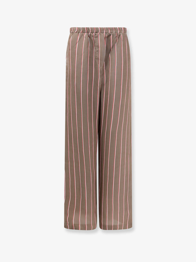The Frankie Shop Viscose And Silk Blend Trousers Brown