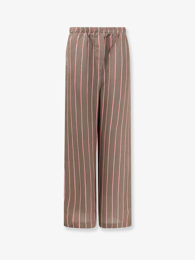 The Frankie Shop Viscose And Silk Blend Trousers Brown