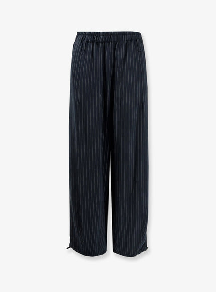 The Frankie Shop Oakdale Recycled Material Trousers Navy Whitepinstripe