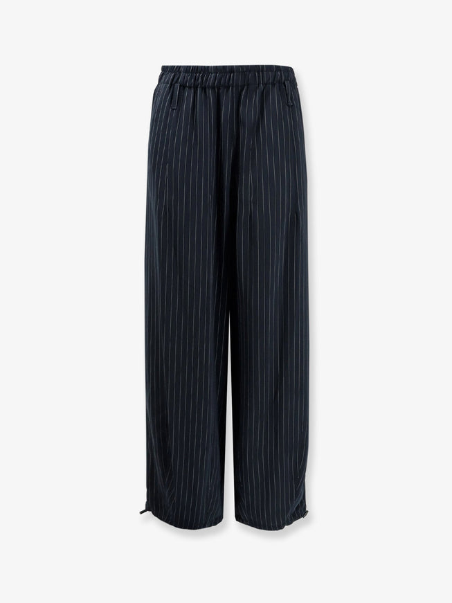 The Frankie Shop Oakdale Recycled Material Trousers Navy Whitepinstripe