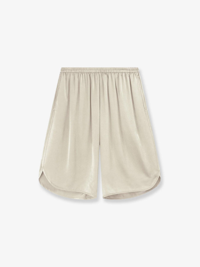 The Frankie Shop Nelis Satin Bermuda Shorts Xs Champagne