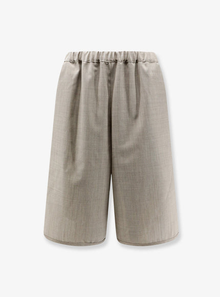 The Frankie Shop Nelis Mélange Virgin Wool Bermuda Shorts Beigemelange
