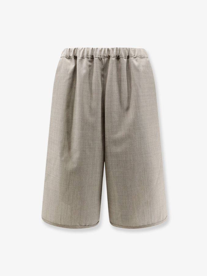 The Frankie Shop Nelis Mélange Virgin Wool Bermuda Shorts Beigemelange