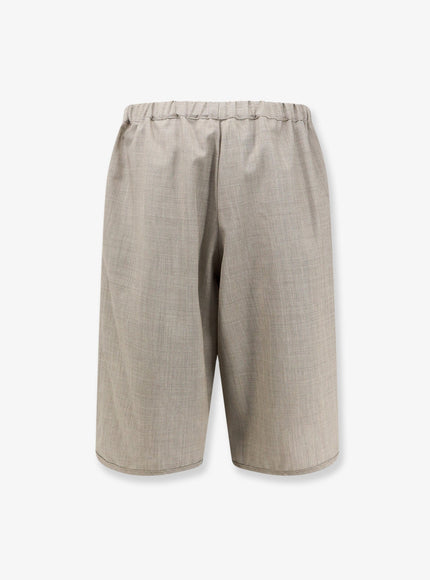 The Frankie Shop Nelis Mélange Virgin Wool Bermuda Shorts