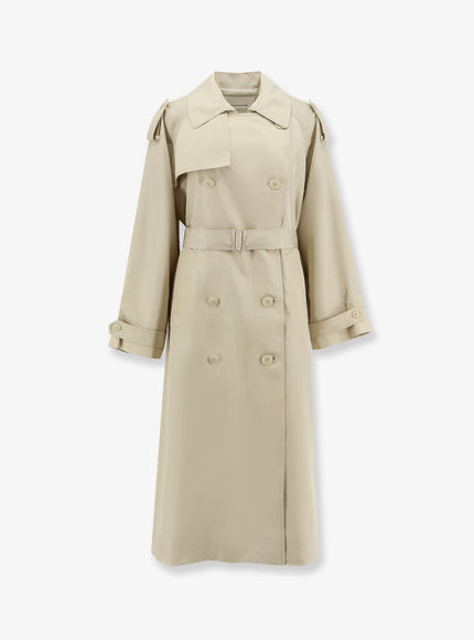 The Frankie Shop Veyron Double-Breasted Blazer Beige