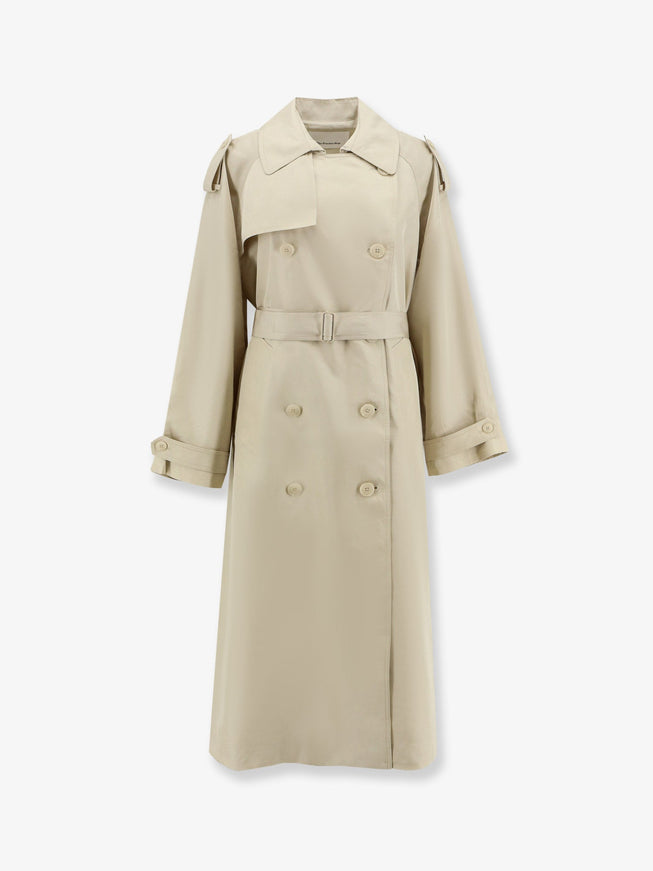 The Frankie Shop Veyron Double-Breasted Blazer Beige