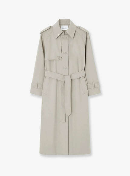 The Frankie Shop Riva Cotton Blend Trench Coat Lightbeige