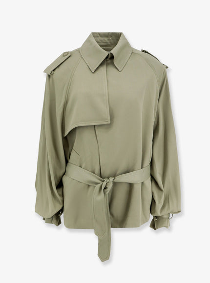 The Frankie Shop Elva Fluid Viscose Trench Sage