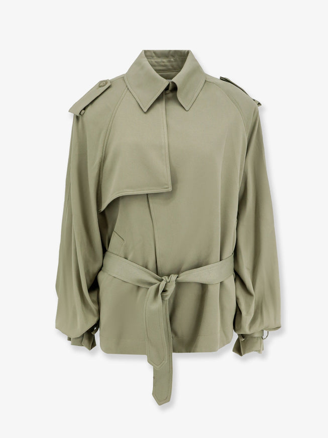 The Frankie Shop Elva Fluid Viscose Trench Sage