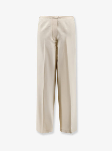 The Row Beta Silk Trousers Vanilla