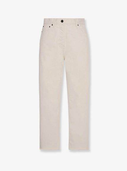 The Row Fortino Organic Cotton Trousers Ecru