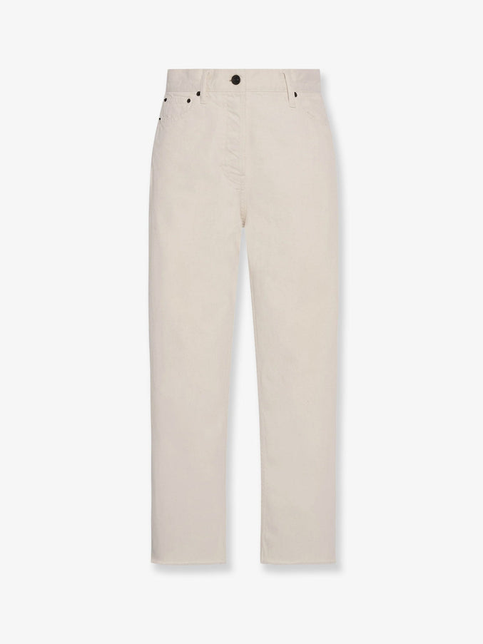 The Row Fortino Organic Cotton Trousers Ecru