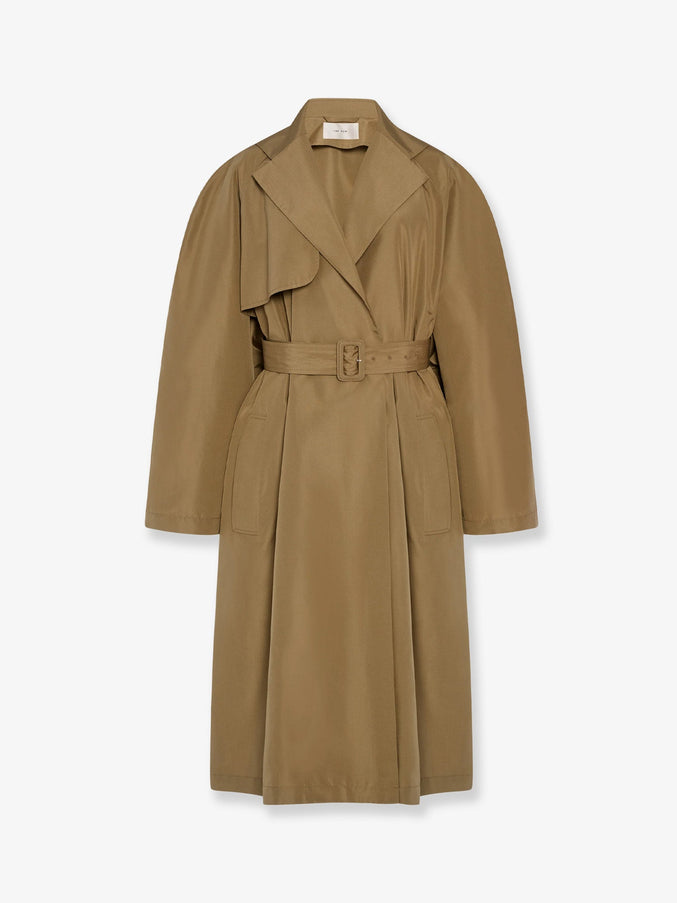 The Row Amapola Ultrafine Silk Trench Coat Sandybuff