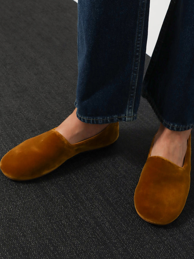 The Row Ponti Velvet Loafers