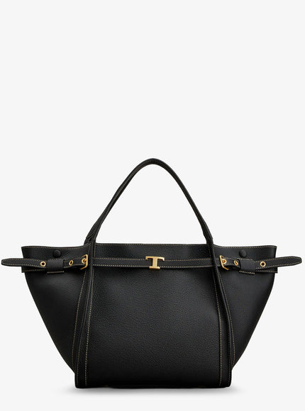 Tod's Hammered Leather Shopping Bag Uni Nero