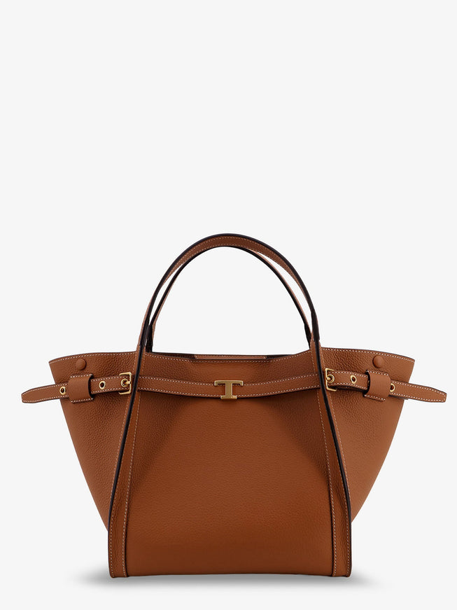 Tod's Hammered Leather Shopping Bag Uni Marrone