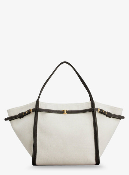 Tod's Tim Canvas And Leather Medium Shopping Bag Uni Bianco